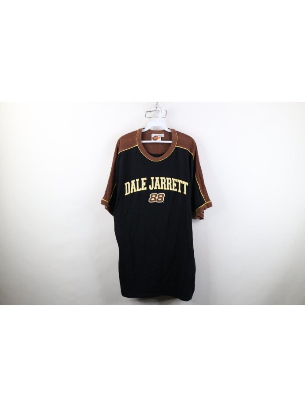 Vintage 90s Y2K Nascar Mens XL Spell Out Dale Jarrett Racing Ringer T-Shirt
